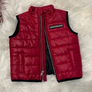 Calvin Klein jeans- baby boy red puffer vest. 6-9 months